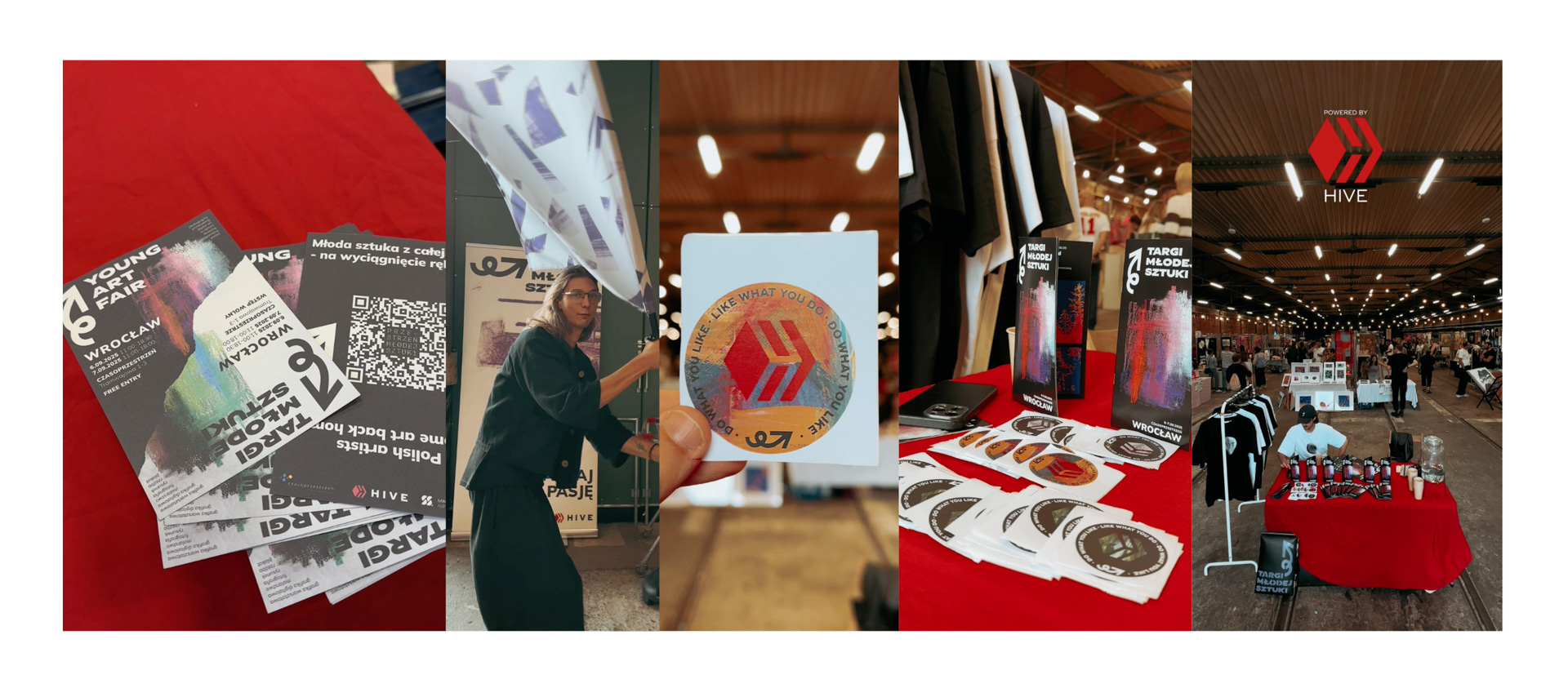 Young Art Fair × Hive — Wynagradzaj swoją pasję banner at the fair